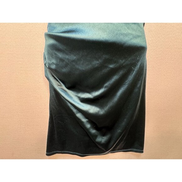 B. Darlin Womens Satin Strappy Ruched Dress Size M Emerald Green Sexy - Picture 8 of 12